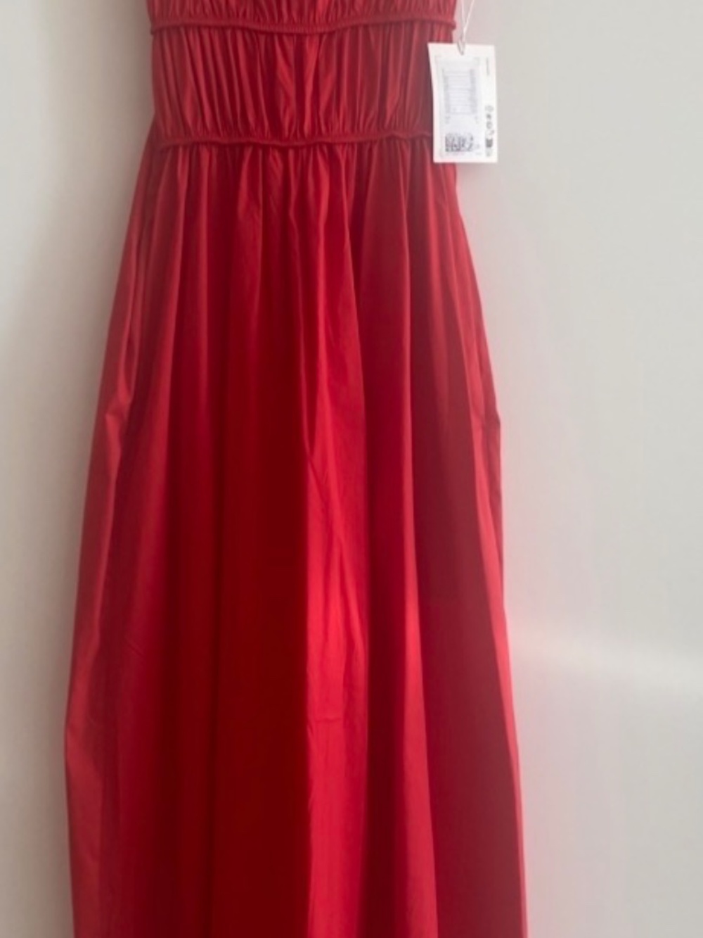 COS Gathered Cotton MIDI dress red size 4 - Picture 3 of 7